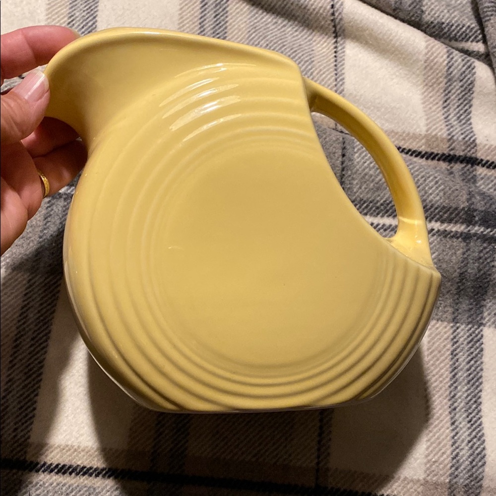 Yellow Ceramic Pitcher.  FIESTA WEAR. LIGHT YELLOW